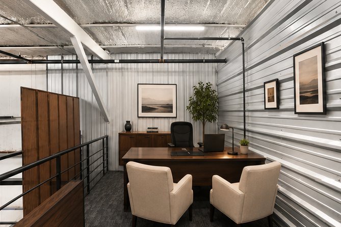 Mezzanine office suite concept rendering