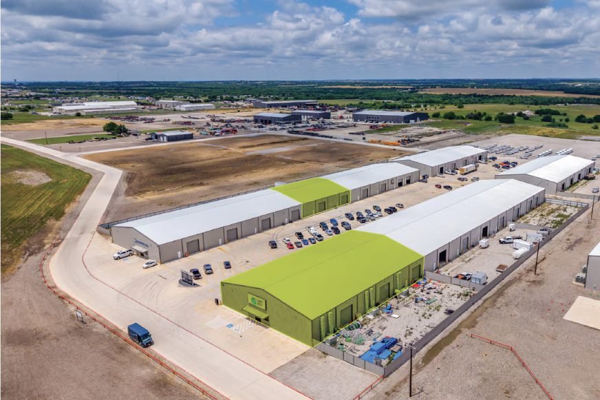 138 Leopard Rd industrial park aerial, Rhome, Texas